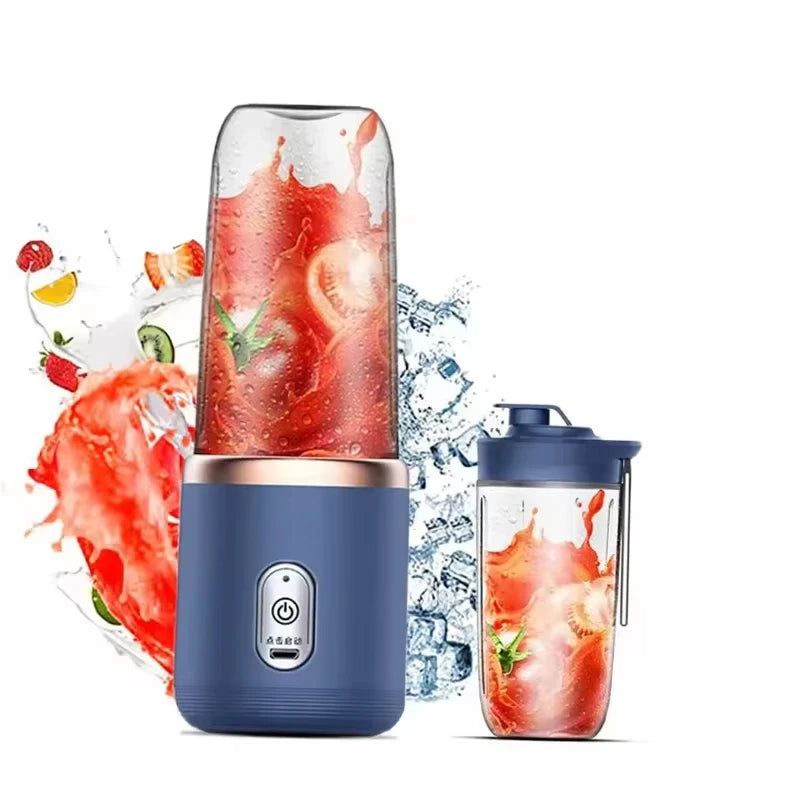 Blue Portable Small Electric Juicer