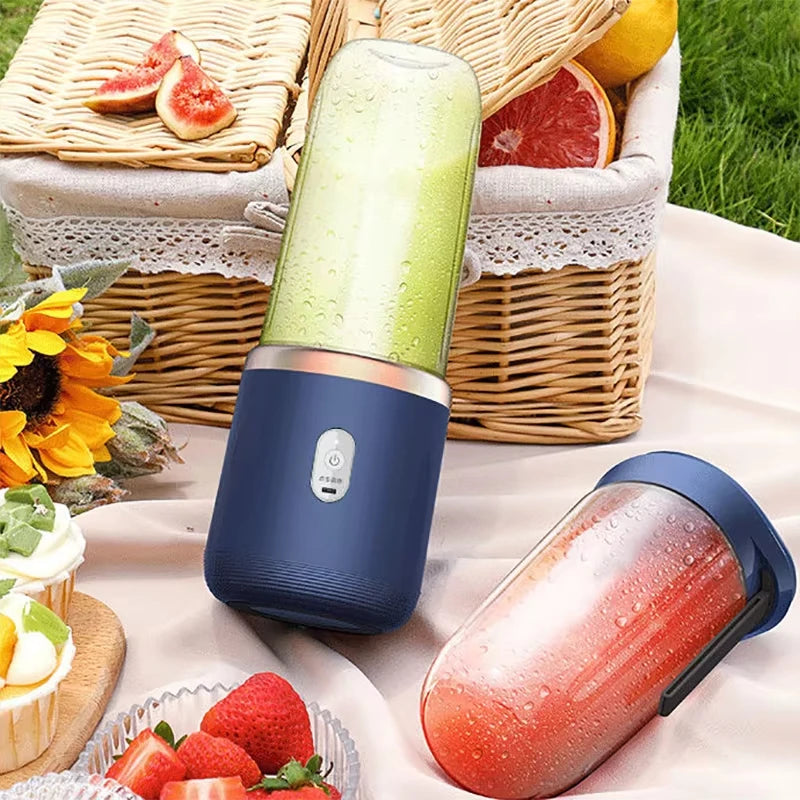 Blue Portable Small Electric Juicer