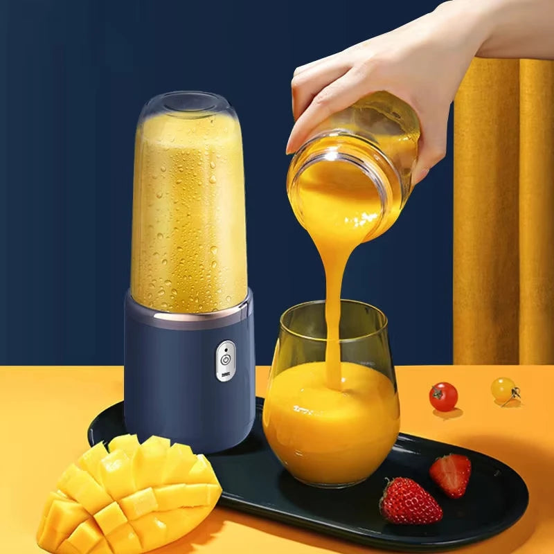 Blue Portable Small Electric Juicer